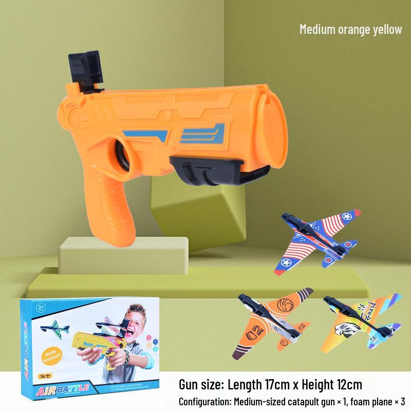 Rapid-Fire Foam Glider Gun Toy for Kids – Outdoor Airplane Launcher Model