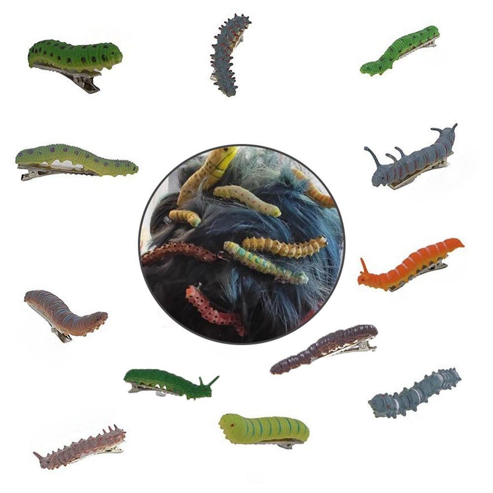 Hair Accessories Caterpillars Hair Barrette Resin Alloy Multicolor Insect Hair Clip Crawl Insect Pattern Strong Grip Headwear