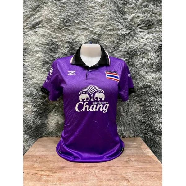 THAILAND National Football Soccer Vintage Shirt Polo Women Training JERSEY CHEER Print Quick Dry Short Sleeve Uniform Elephant Beer Flag Badge Logo