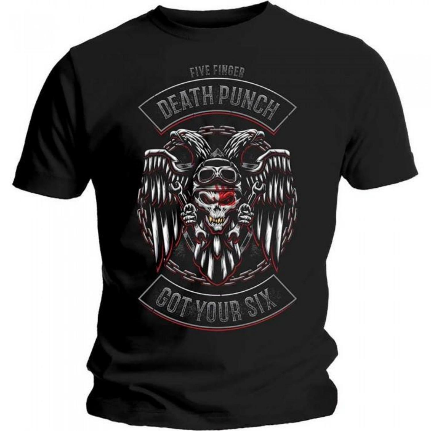 Five Finger Death Punch Unisex Adult Biker Badge T-Shirt S