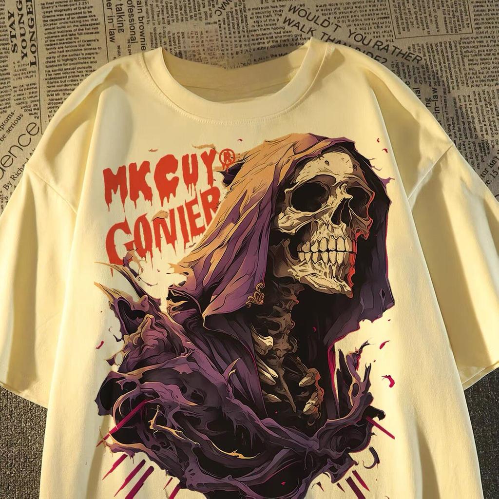 Gothic Reaper Hip Hop Y2k Art Retro Style Casual T-Shirt Men's and Women's Luxury Brand