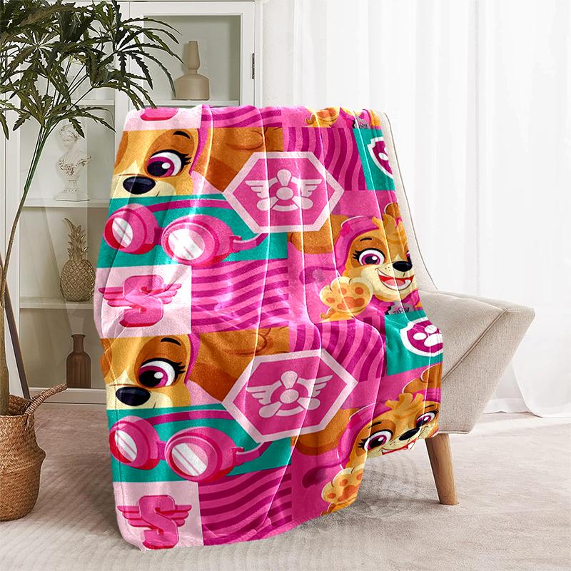 1pc Blanket Paw Patrol characters Print Design, Lightweight Blanket for Sofa, Bed- Soft &Warm, Gift for All Seasons like Christmas, Halloween