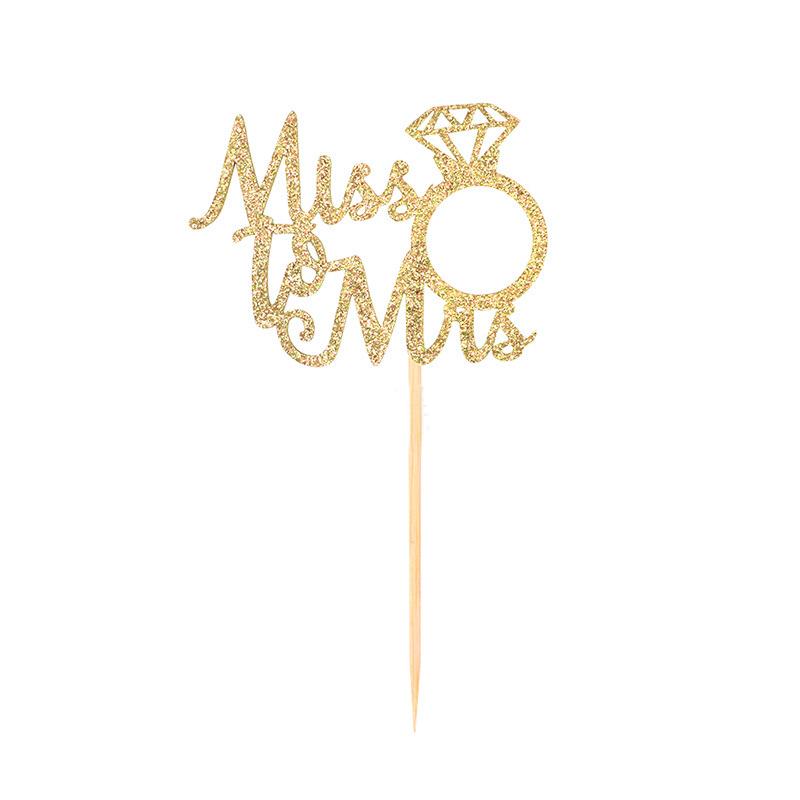12 stücke Cupcake Topper „Miss to Mrs“ Vorschlag Diamant Ring Kuchen Topper Hochzeit Engagement Bachelorette Party Braut Dusche Decor