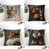 Nordic Fashion Animal Pillow Case Linen Cushion Covers For Decorative Sofa Home Pillows Case Car Chair Pillows Cases