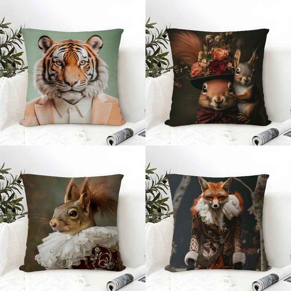 Nordic Fashion Animal Pillow Case Linen Cushion Covers For Decorative Sofa Home Pillows Case Car Chair Pillows Cases