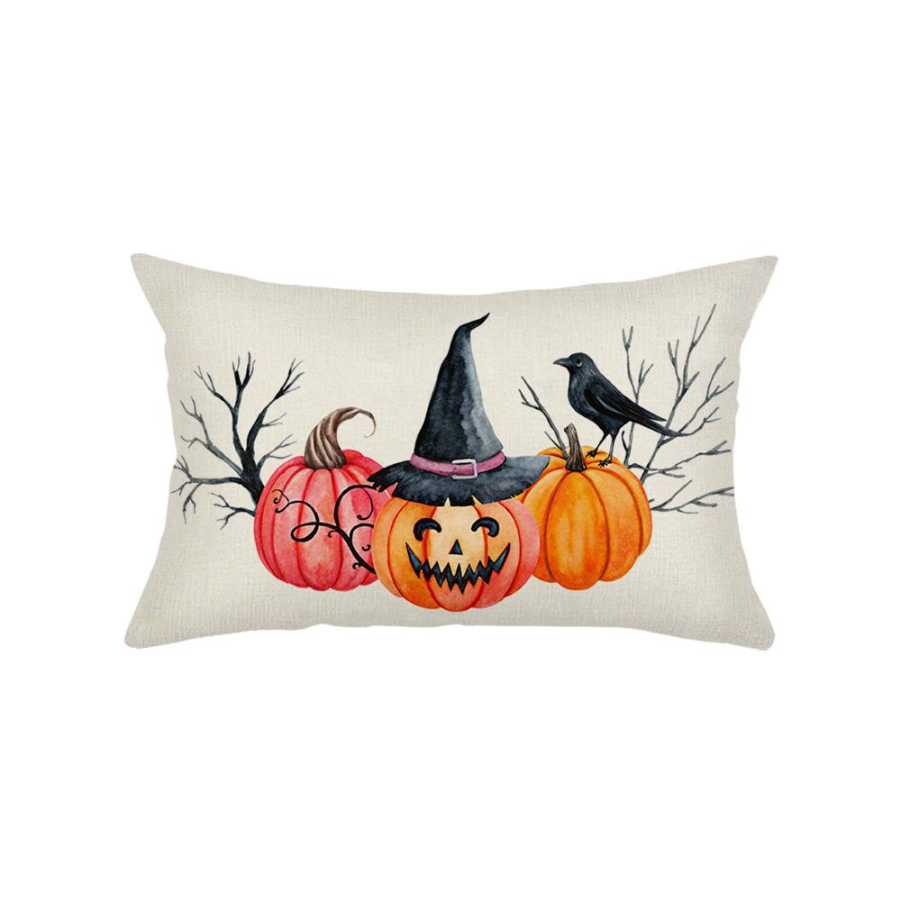 

Halloween Waist Pillowcase Festive Atmosphere Decoration Living Room Sofa Cushion Cover Polyester Printed Cushion Cover 30 * 50Cm (excluding pillow core)