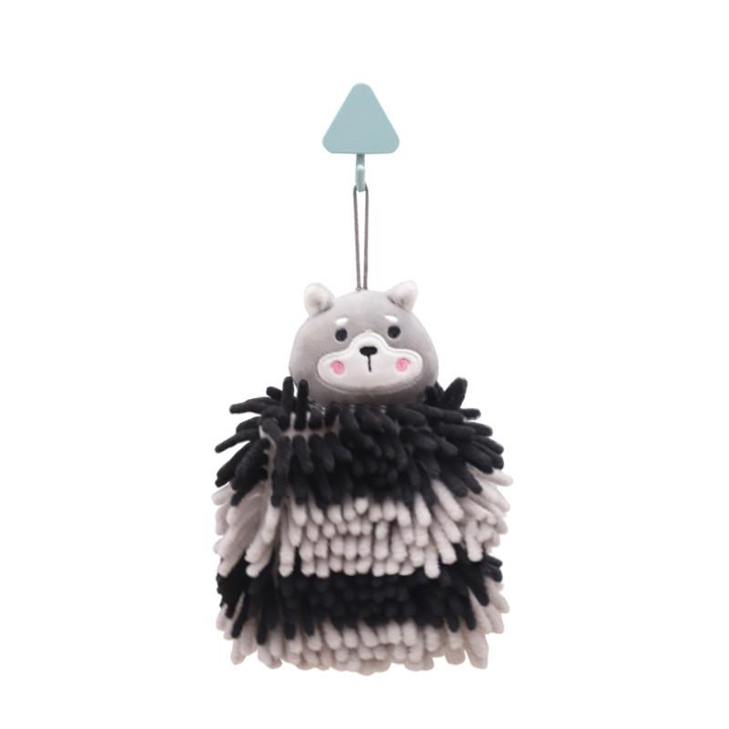 

Cartoon Animal Square Chenille Hand Towel With Absorbent Polyester For Kitchen Use Style B