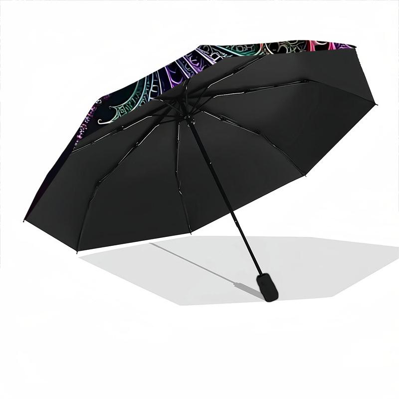1pc Skull Butterfly Automatic Folding Umbrella, Lightweight Retractable Compact Travel Umbrella, 8-Rib Sturdy Frame039