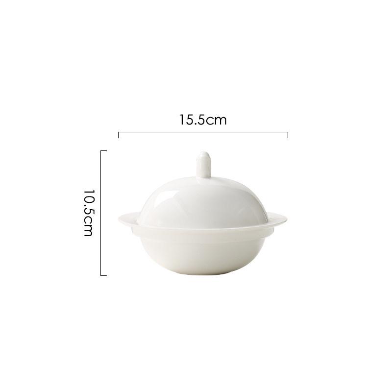 

Golden Edge Ceramic Plate with Lid for Steak, Shark Fin, Sea Cucumber, Abalone, and Japanese Rice Bowl Set
