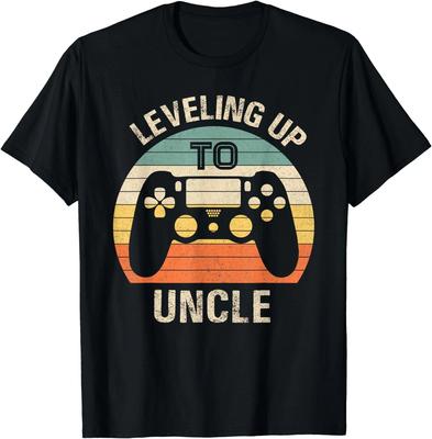 Leveling Up To Uncle 2024 Funny Video Gamer Vintage Unisex T-Shirt