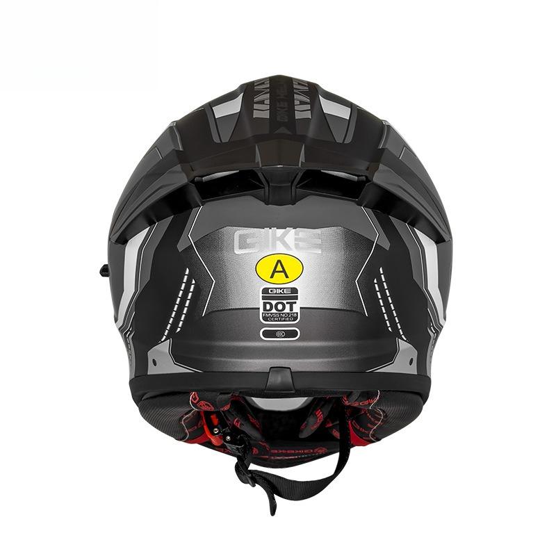 Qike Locomotive Helmet Men and Women Double Lenses Big Tail 3C Motorcycle Riding Winter Cool Personalized Safety Full Helmet