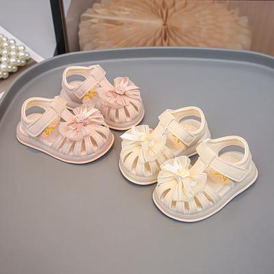 Meisjes Prinsessen Sandalen T-band Zoete Kant Strikjes Baby Loopschoenen Zachte Zool Antislip 2025 Zomer Nieuwe Kinderen Casual Strand Schoenen Schattig
