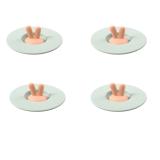 

4 шт. Wrapables Силиконовые крышки для чашек, Герметичные крышки для кружек от пыли для горячих и холодных напитков, Ушки кролика