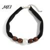 Fashion Scarf Choker Leopard Print Choker, Fabric Necklace with Faux Pearl Metallic Beads, Statement Adjustable Velvet Jewelry for Women Daily