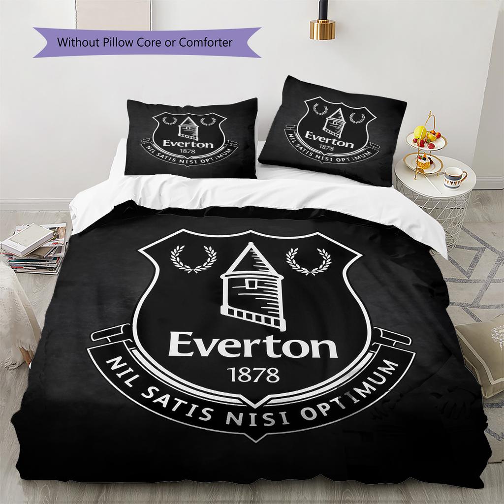 Everton F.C.  Pattern Bedding Quilt Set  Home Decoration  Gift (1 * Duvet Cover + 2 * Pillowcase  Without Core)