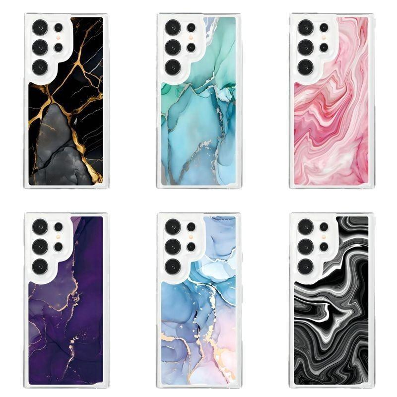 Marble Soft Shell Suitable for Samsung S25 UltraS24 S23FE Mobile Phone Case A56 A06 Air Compressed Airbag Anti Fall