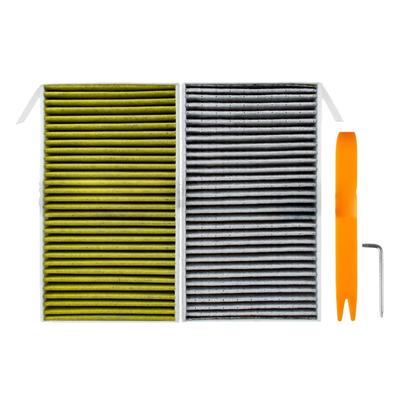 2 Pack Cabin Air Conditioning Filter Element Intake Protection Compatible for Tesla-Model 3/Y HEPA with Activated Carbon