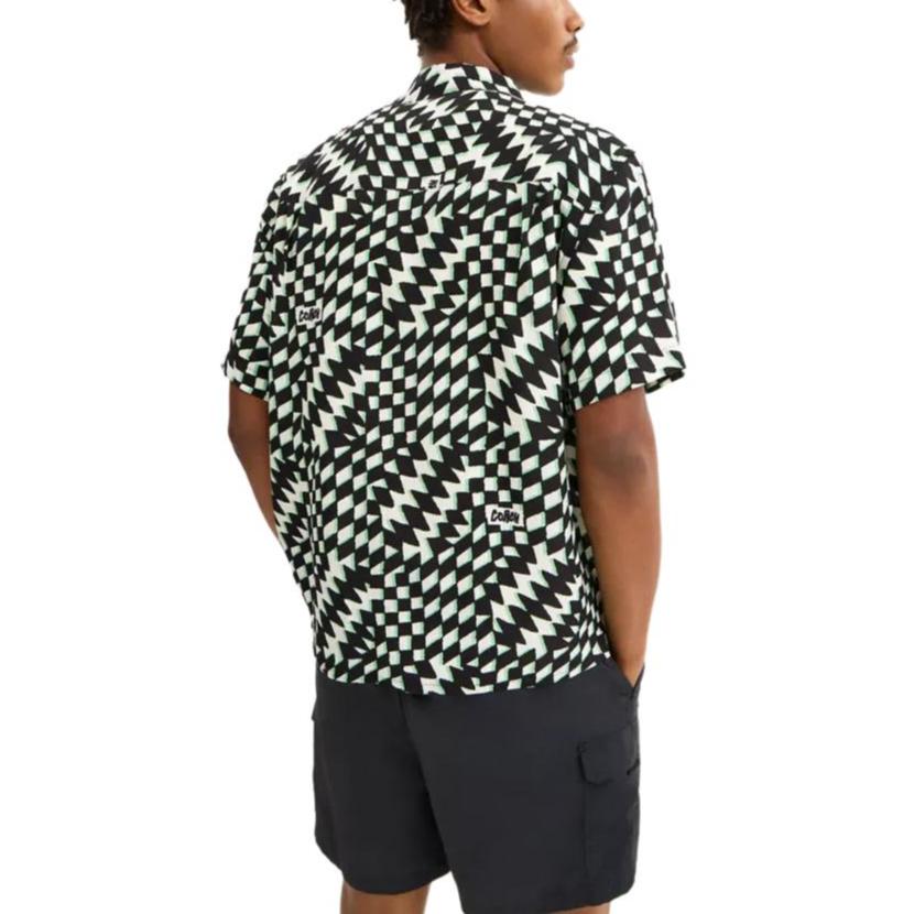 Coach Geometric Pattern Button Down Short Sleeve Shirt Men shirts CBD32-VCR