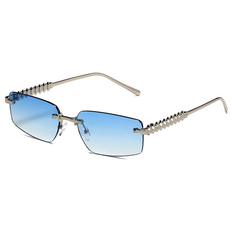 Rimless Metal Sunglasses Women Men Vintage Punk Luxury Brand Designer UV400 Outdoor Driving Hip Hop Sun Glasses