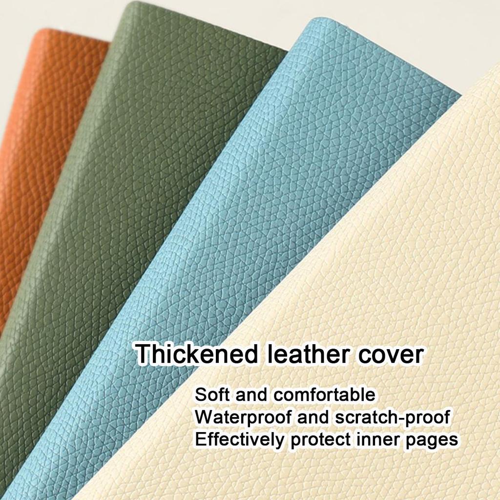 A5 Litchi Leather Thickened Student Notebook, Diary, Work Notebook, Business Meeting Record Book, Subject Notes, 128 Sheets 256 Pages