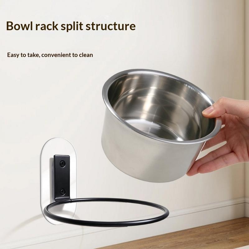 1 Stück Wandmontierte Hundeschüssel Faltbar Edelstahl Erhöhte Hundefutter- und Wassernäpfe Verstellbare Höhe Wandmontiert Katze Futter