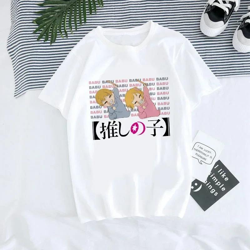 Women T-shirt Manga Anime Oshi No Ko Harajuku Ullzang T Shirt Summer Short Sleeves Casual and Fashionable Versatile