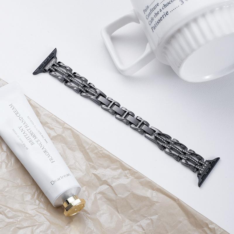 Diamond Strap Suitable for Apple Watch Strap 40mm 44mm 38mm 45/41/ 49mm 42mm Metal Bracelet iWatch Series Se 7 6 3 5 Ultra 2 8 9