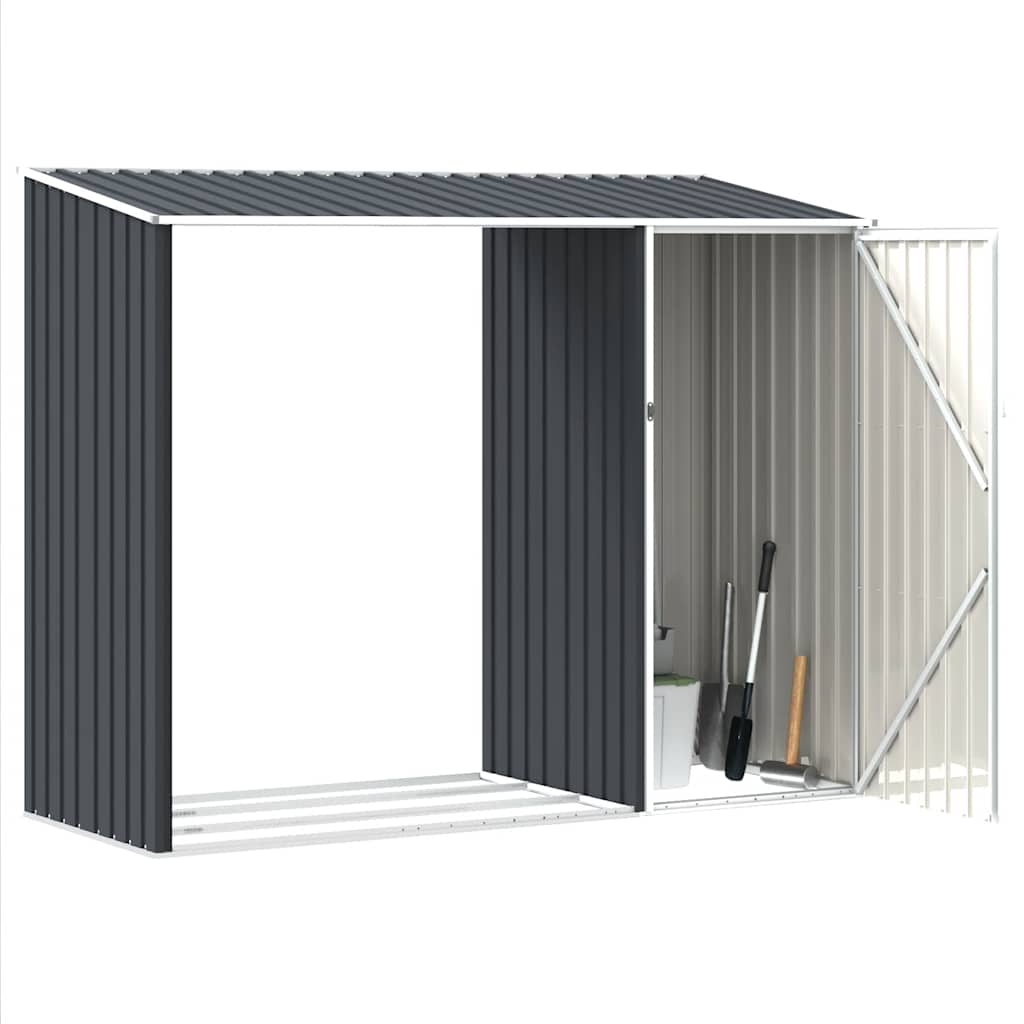 vidaXL Garten Brennholzlager Anthrazit 245x98x159 cm Verzinkter Stahl