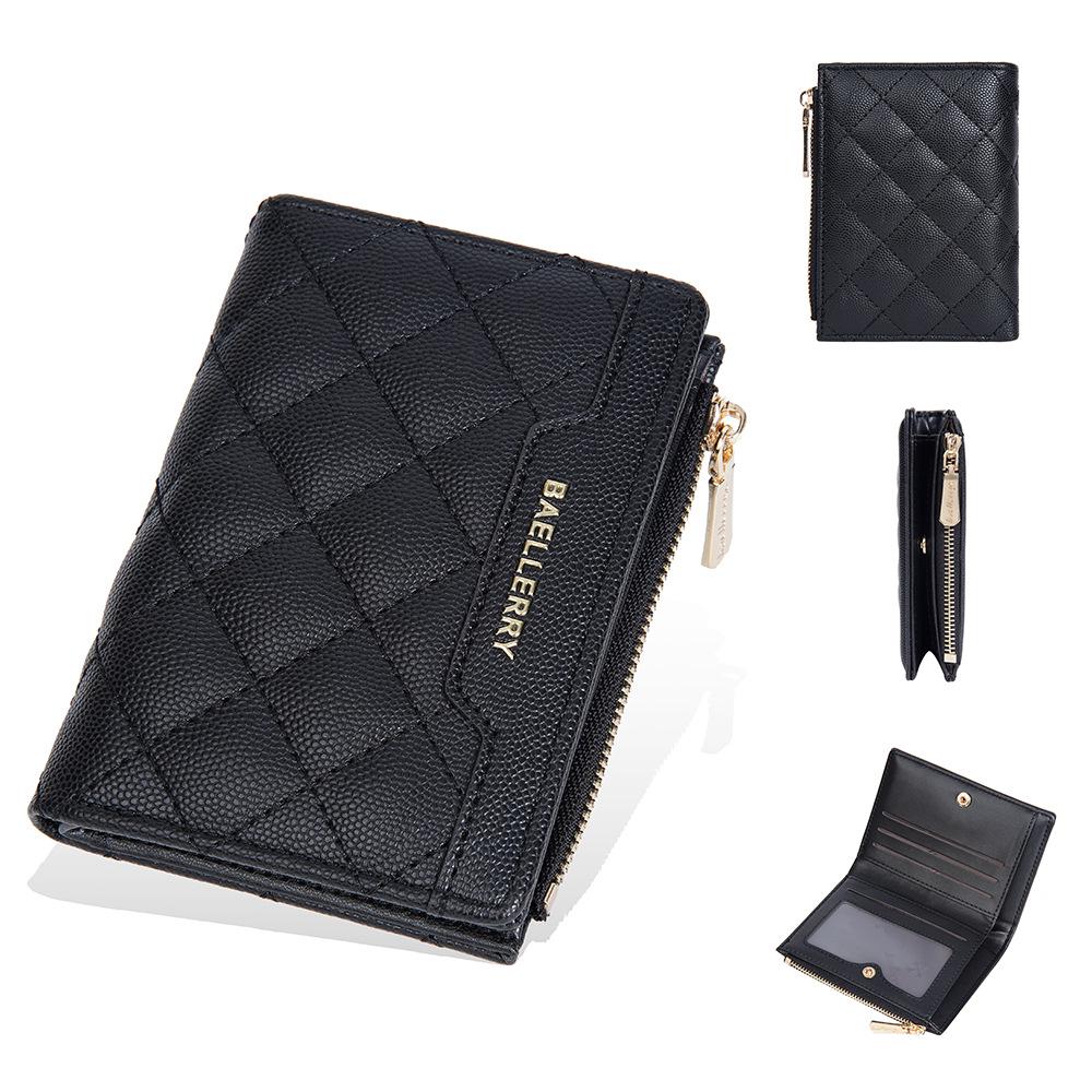 

Женский короткий модный кошелек Baellerry с множеством отделений для карт и монетницей чёрный