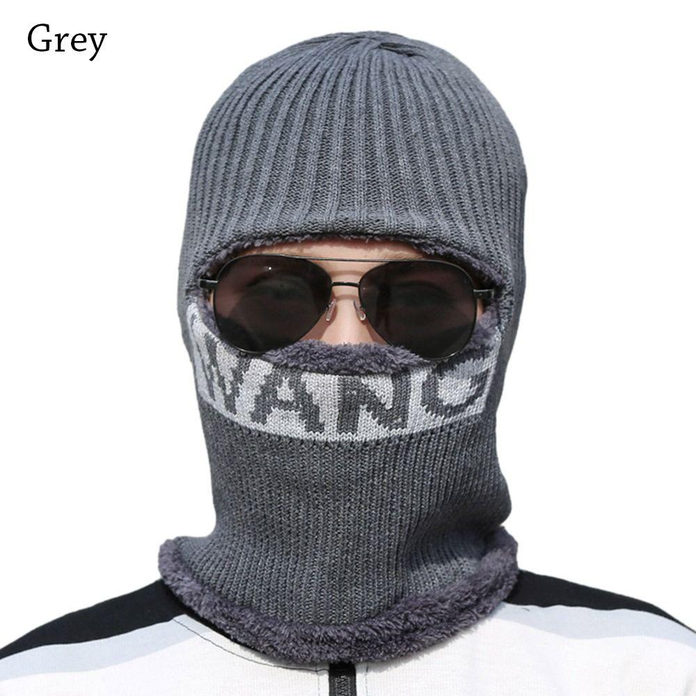 

Термошапочка Шапка Шарф М яка В язана Шапка Зимова Балаклава Чоловіки Жінки сірий