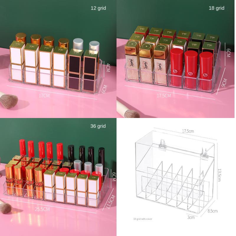 36 Clear Lipstick Organizer Nail Polish Eyebrow Pencil Display Stand Desktop Makeup Organizer Lipstick Organizer