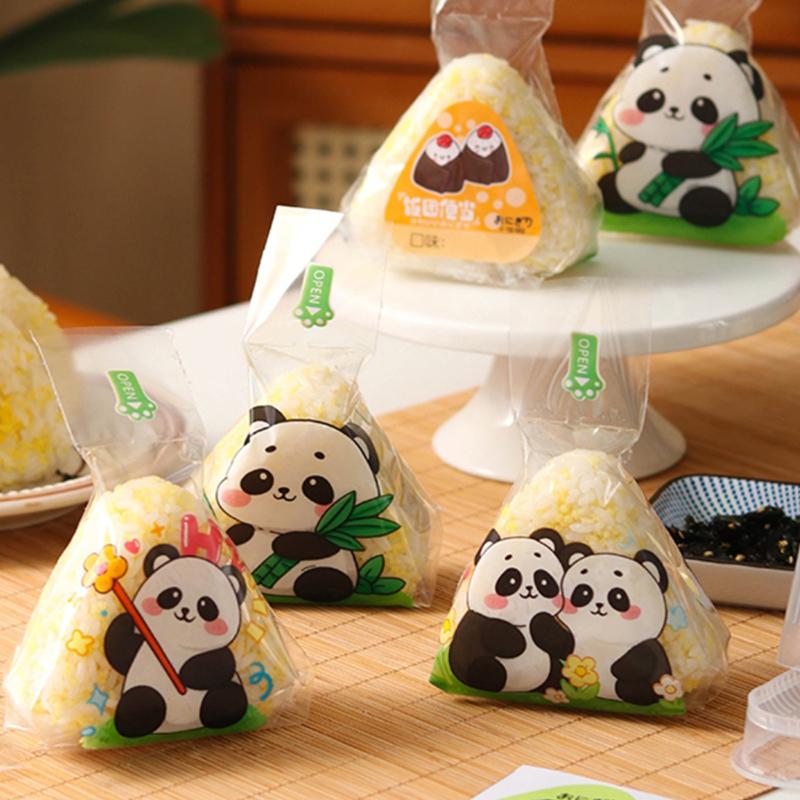 50Pcs Lovely Cartoon For Triangle Rice Ball Packaging Bag Nori Onigiri Sushi Bag Sushi Making Mold Bento Accessories