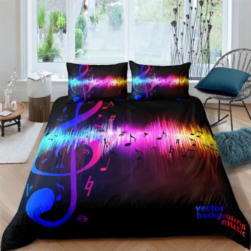 Musiknoten Bettdecke Bettbezug Set Einzel-/Doppel-/Queen-/King-Size Bettwäsche