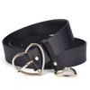 1 Pcs Leather Wide Belt for Women Gold Love Buckle Pin Jeans Black Luxury Brand Ladies Vintage Strap Female Waistband