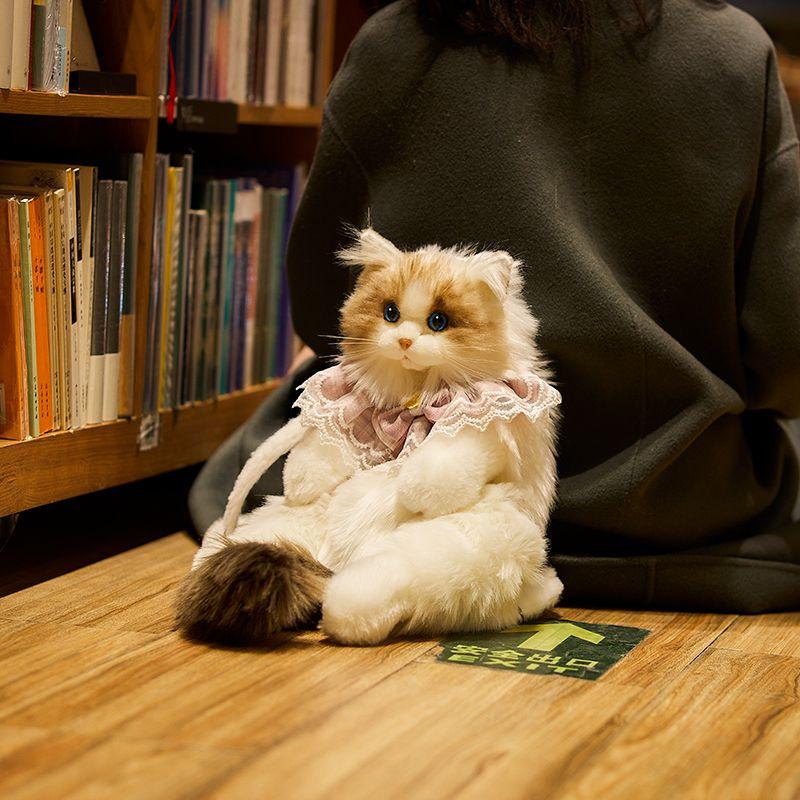 Chongker Simulation Puppet Cat Bag Cat Doll Cute Cat Bags Plush Girlfriend Gift Kawaii Backpack