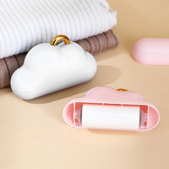 Lint Roller Cloud Shape Reusable Sticky Pet Hair Remover with Lanyard Easy Washable Dust-Proof