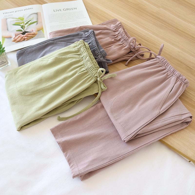 Women's Spring Summer Solid Thin Solid Colour Cotton Casual Sweatpants Long Pants