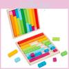 Math Learning Fraction Bars For Kids With Colorful Wooden Design