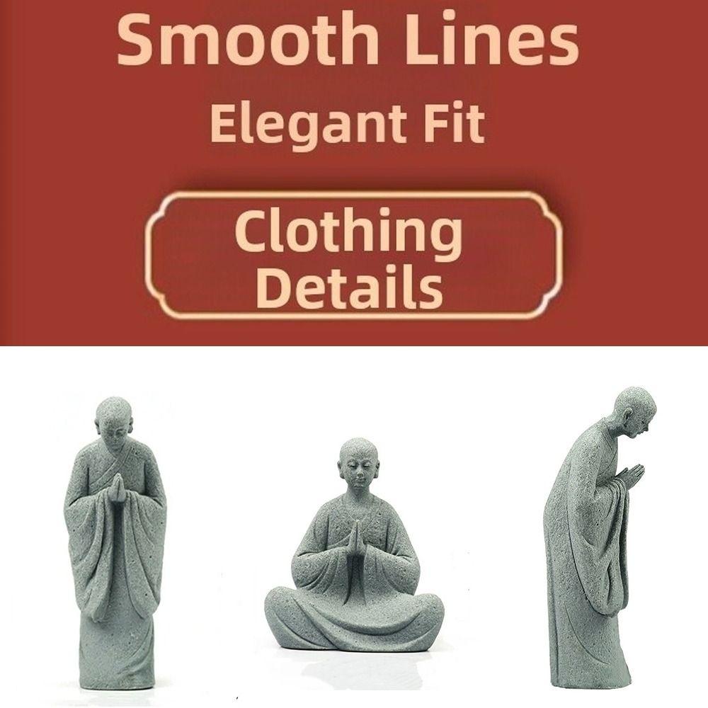 Micro-Landscape Meditation Monks Figurine Funny Landscape Ornament  Bedroom Decor
