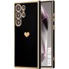 Case for Samsung Galaxy S25 Ultra - BRAND - Heart Pattern - Shockproof - Ultra Slim - Black