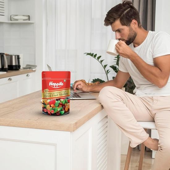Mix de Frutas Tropicais Secas Happilo Premium International 200g | Lanche Saudável e Rico em Vitaminas | Sem Corantes Artificiais, Sem Glúten