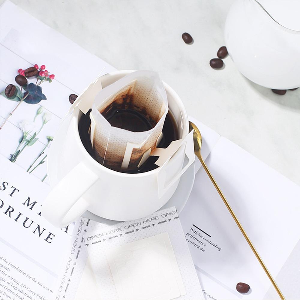 50pcs set Hanging Ear Design Coffee Filter Bags Disposable Single Serve Coffee Filters For Office
