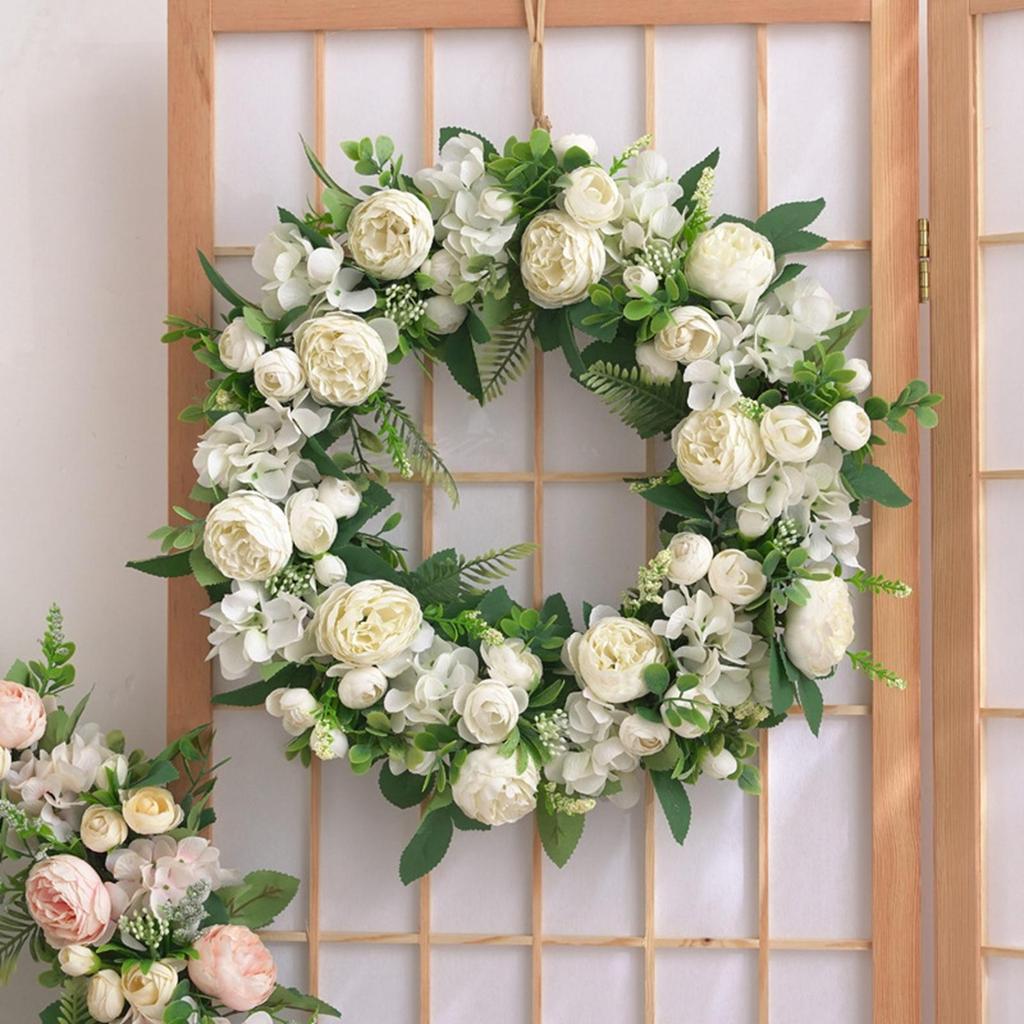 Ghirlanda Floreale di Peonie Artificiali per Decorazione di Matrimonio Ornamento
