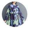 Loose and Thin Fashion Long-sleeved Printed Mid-length Dresses