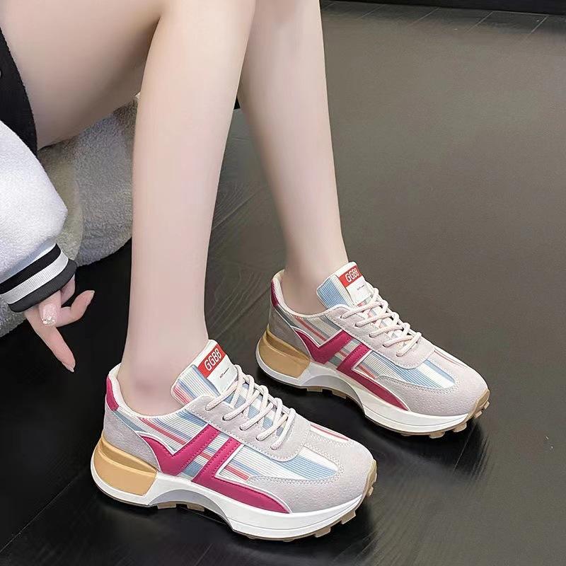 New Spring and Autumn Small Waist Waffle Forrest Gump Shoes for Women Internet Celebrity Single Casual Running Sports Shoes Dad Women Trendy Shoes
