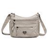 New Women's Soft Leather Medium Mother Large-capacity Messenger Bag Multi-pocket Casual Shoulder Bag