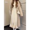 Early Autumn Knit Slimming Fishtail Skirt and Sweater Dress Set