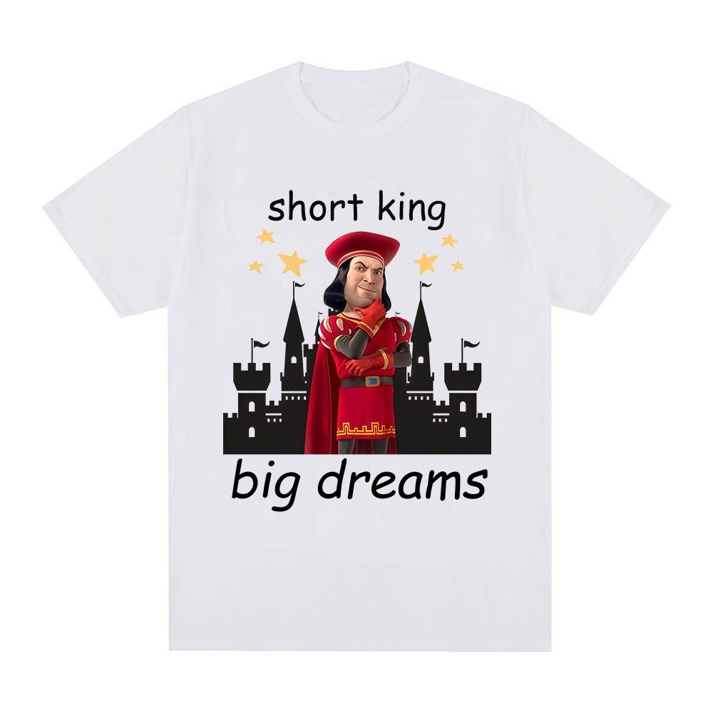 Short King Big Dreams Funny Meme Tshirt Unisexs Clothing Fashion Hip Hop Tshirts Cotton Casual Short Sleeve T Shirts Streetwear