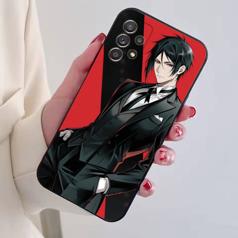 Anime Black B-Butler Phone Case For Samsung S25,S24,S21,S22,S23,S30,Ultra,S20,Plus,Fe,Lite,Note,10,Black Cover