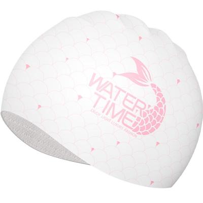 WATERTIME Meerjungfrauen-Print Silikon-Badekappe für langes Haar